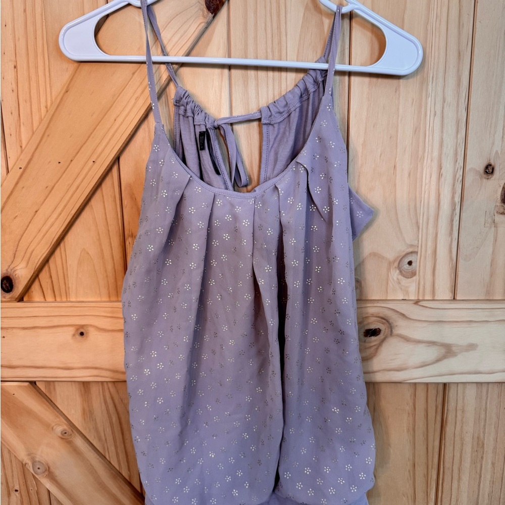 Maurices champagne Camisole with gold Floral Eyelets